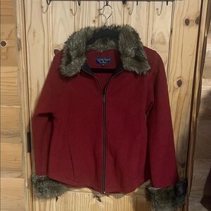 Tasha Polizzi for Cabela's Deep Red Teddy Jacket with Faux Fur